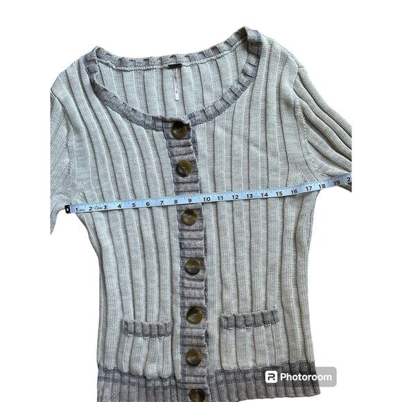 Free People Walk in the Park Wool Angora Cotton Button Cardigan Sweater Size L - Picture 8 of 9